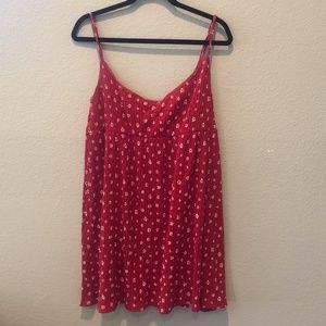 Urban Outfitters Red Dress with White Floral Design